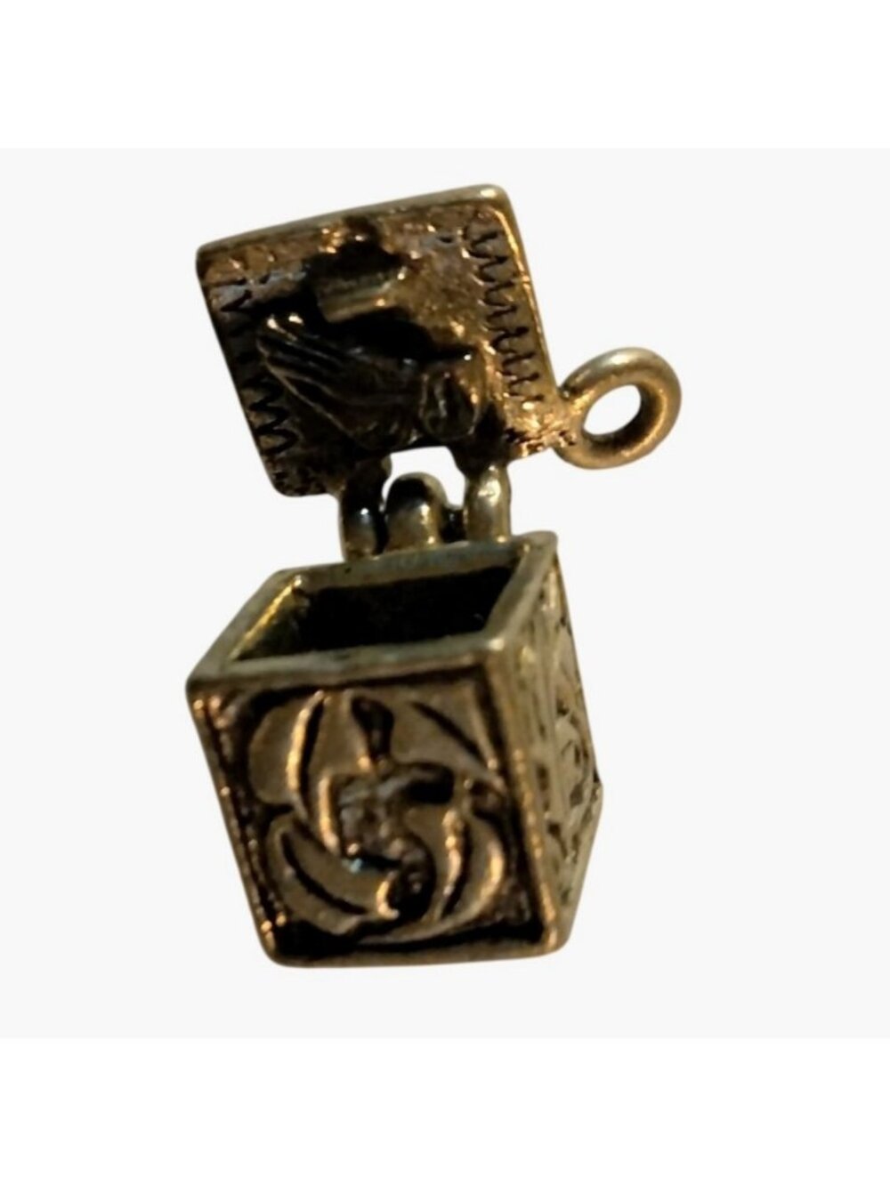 Prayer Box Charm Praying Hands Design Silver Metal - Picture 8 of 14